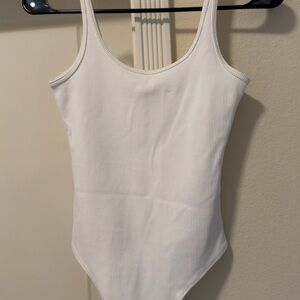 White Ribbed Bodysuit